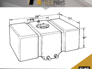 Jaz Fuel Cell Tank, Bottom Feed, 16 gallon, Foam, Plastic, Black, JAZ 250-016-01