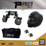 Black - Side Air - Pro1 SNELL 2025 Helmet and ZAMP 2A Head and Neck Restraint Kit