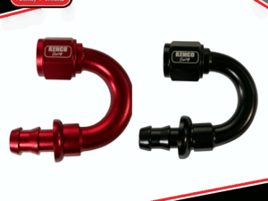 Kenco Racing AN6 180° Degree Push-Lock Fitting | Red or Black | FREE POST*